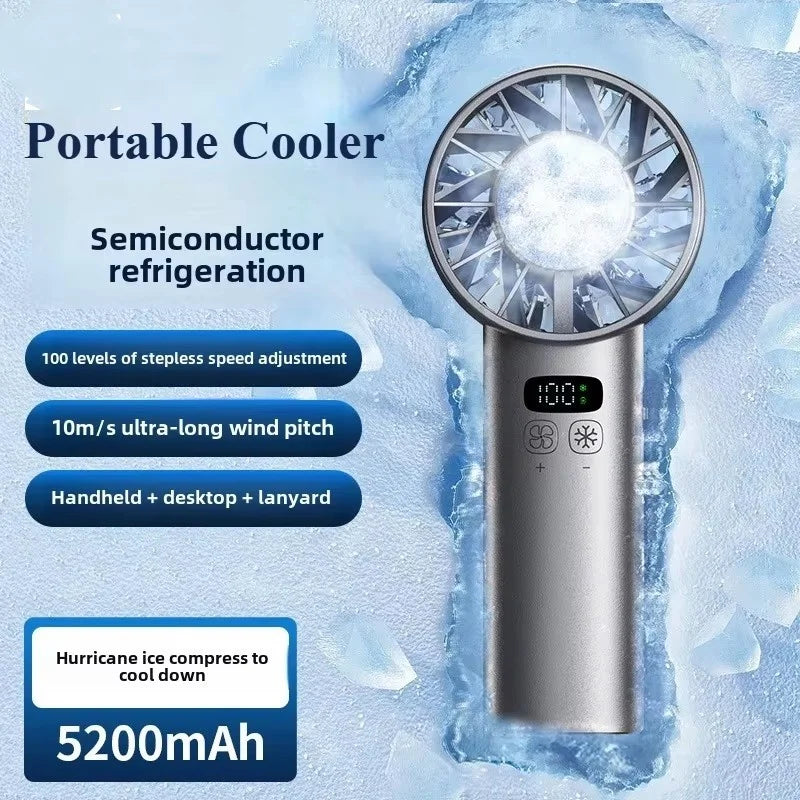8000mAh USB Hanging Neck Fan Portable Bladeless Mini Rechargeable Mute LED Digital Display Electric Air Cooler Handheld